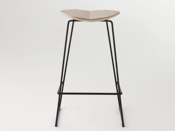 DUET - Sled base high stool with footrest by Ross Gardam - view 3